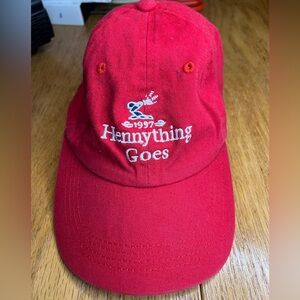 Red 'Hennything Goes' Vintage Dad Cap with Strap Back